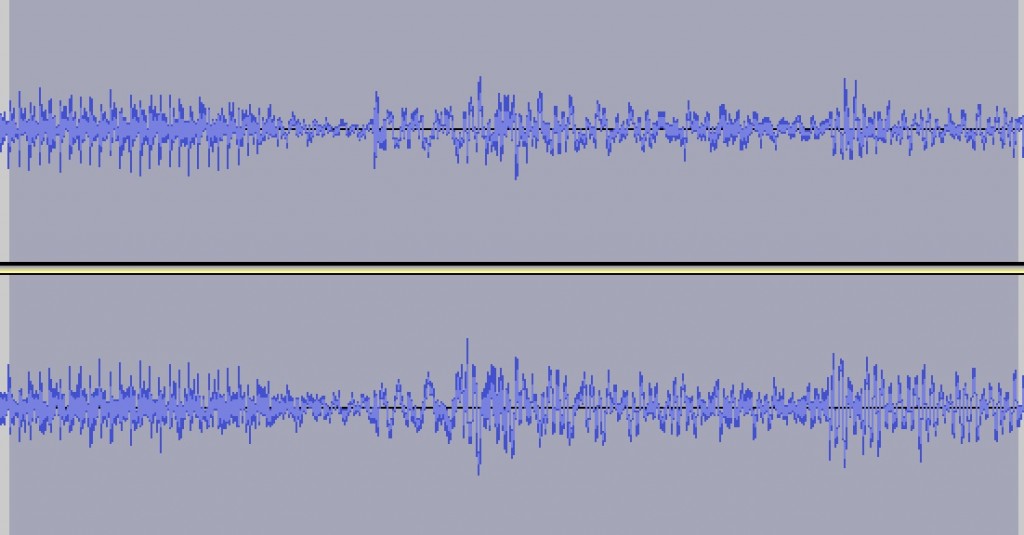 Compare original track (top) and inverted (bottom)