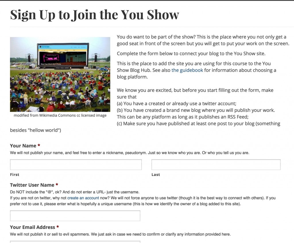 youshow signup